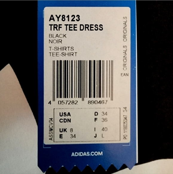 Adidas Trefoil Dress Logo Tee Style Black Size XS - Picture 10 of 14
